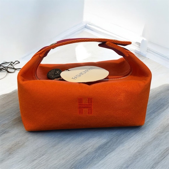 Hermes Canvas Small Bride-A-Brac pouch - Picture 1 of 9